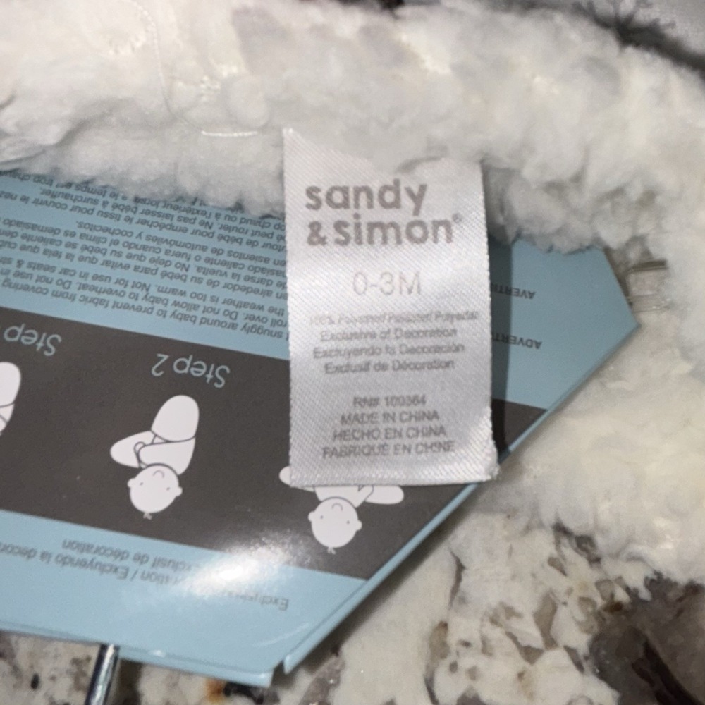 Sandy & Simon Forest Friends Baby Swaddle Blanket 0-3 Months Fleece Bear Fox NWT - Picture 6 of 9